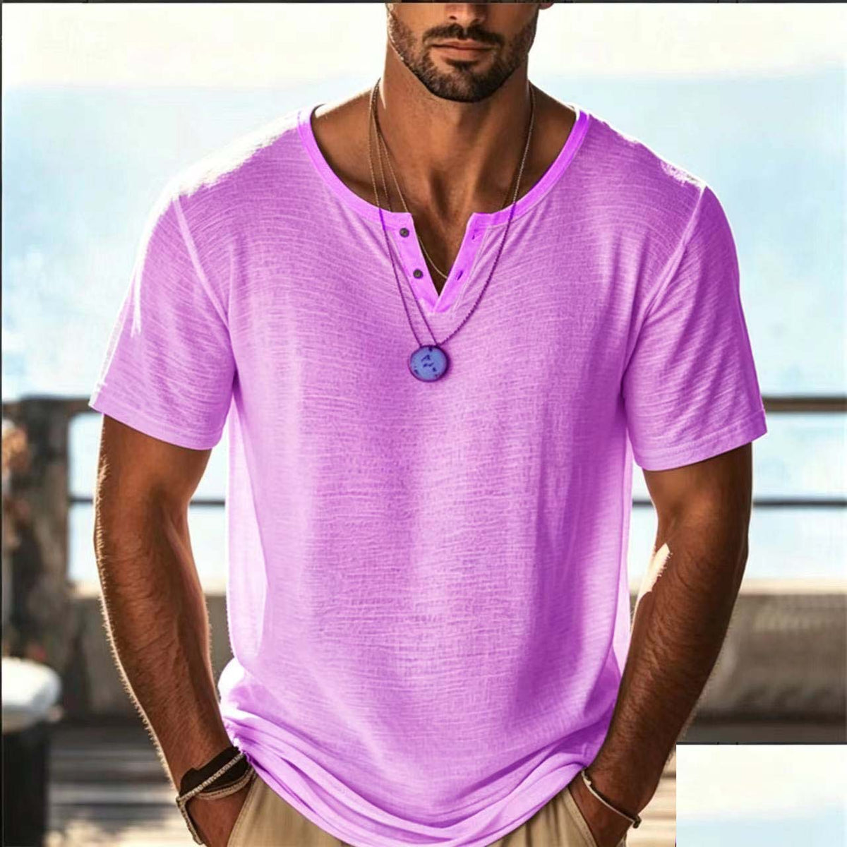 Men's Relaxed Fit Solid Color Short Sleeve T-Shirt - product image 3