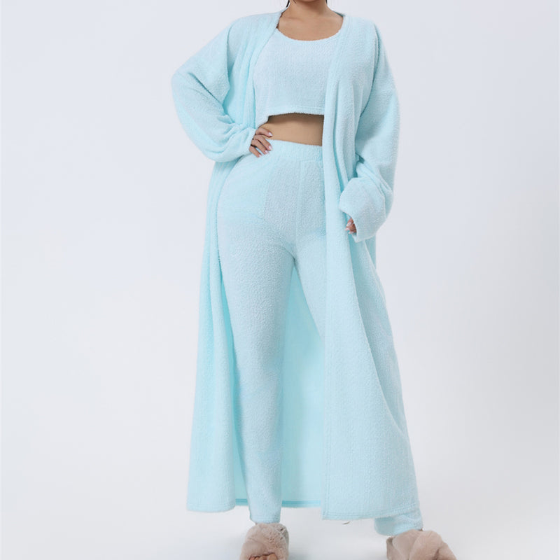 3-Piece Lounge Set – Crop Top, Wide-Leg Pants & Cardigan - product image 1