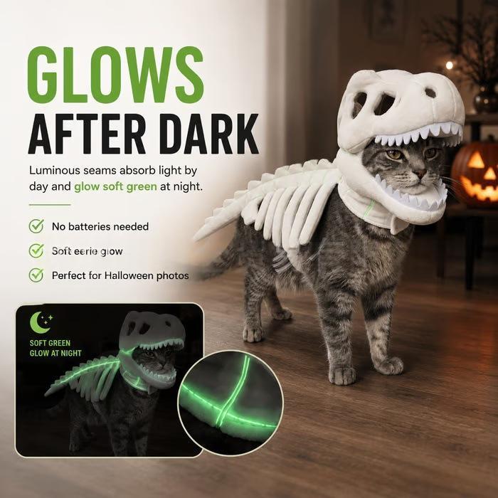 Dark Dinosaur Skeleton Pet Costume - product image 5