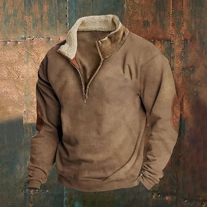 Men's Retro Patchwork Long-Sleeve Sweater - image 4