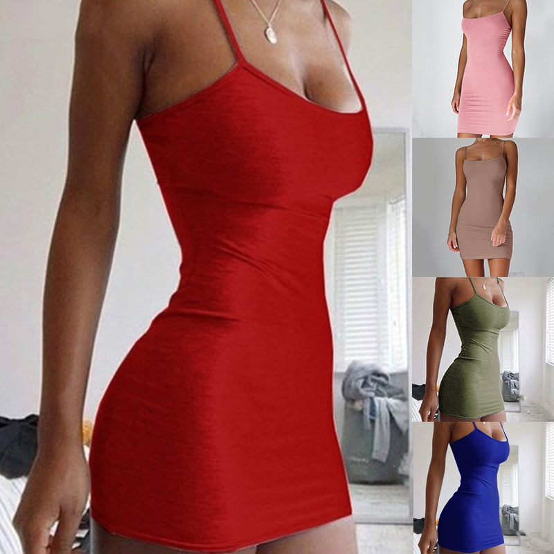Halter Neck Bodycon Mini Dress – Stretch Sling Skirt - product image 1