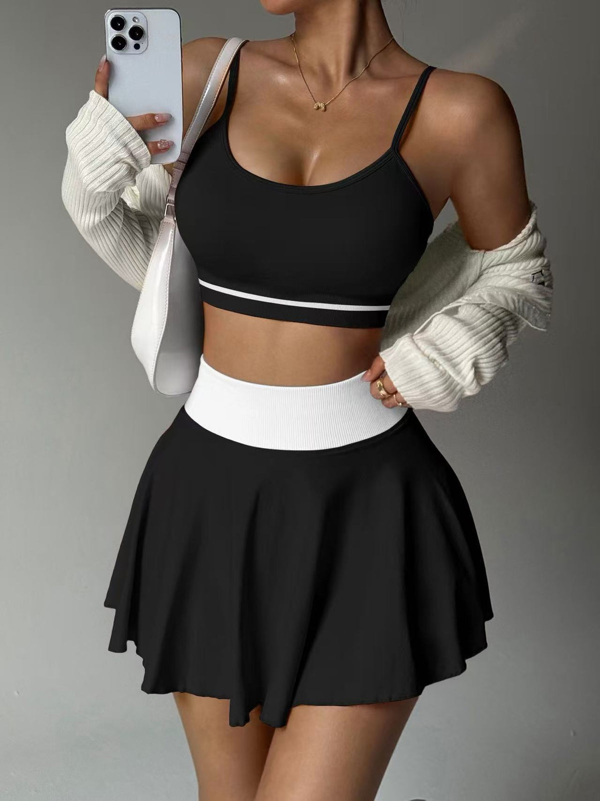 Women's 2-Piece Tennis Skort Set with Sports Bra - product image 11
