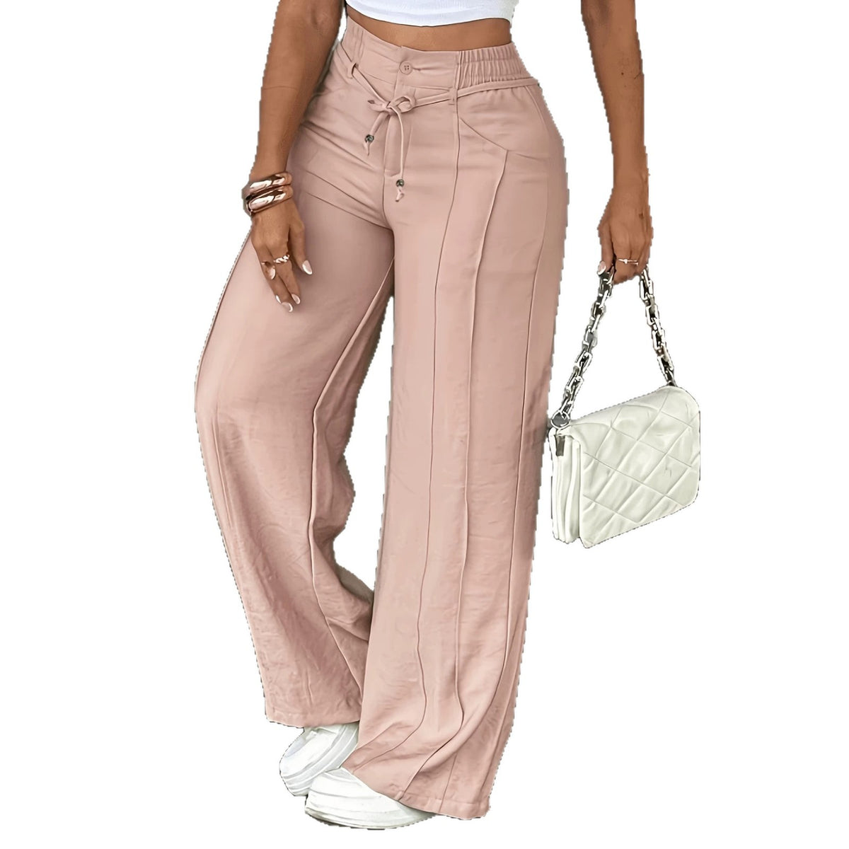 Women's High-Waist Drawstring Wide-Leg Pants - product image 8
