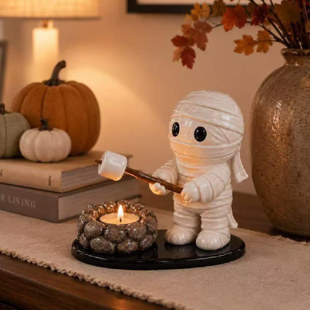 Halloween Campfire Tealight Holder – Resin Candle Holder Figurine - product image 7