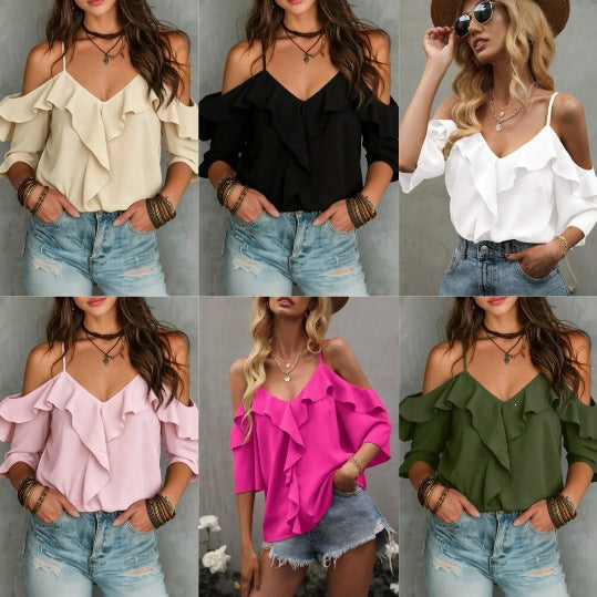 Women's Off-Shoulder Chiffon Blouse - product image 2