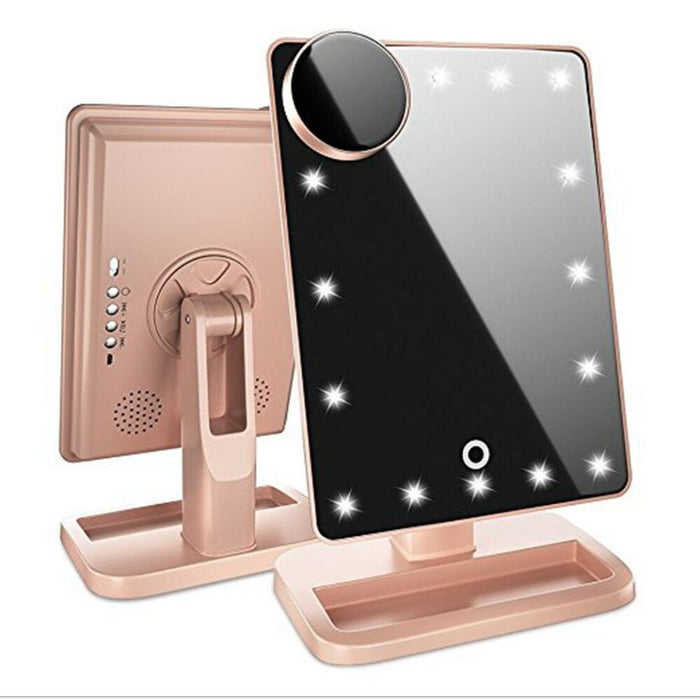 LED Makeup Mirror with Bluetooth Speaker & 10x Magnification - product image 1