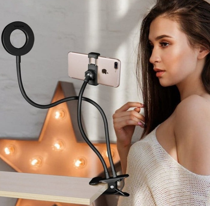 LED Selfie Ring Light with Desk Clamp & Phone Holder - product image 1