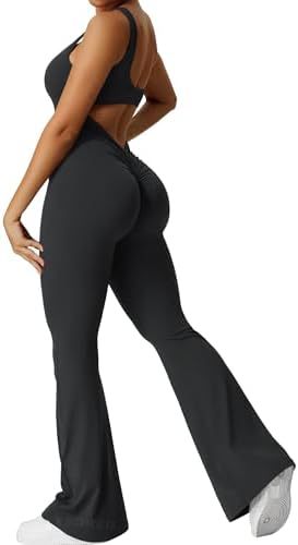 Sleeveless Flare Yoga Jumpsuit – Women’s High-Stretch Wide Leg Activewear - product image 12