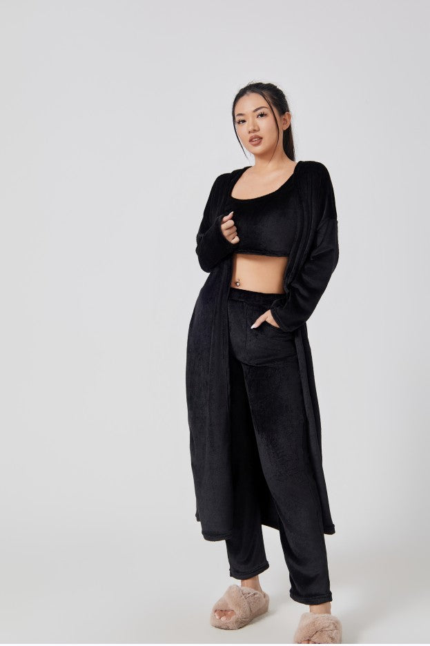 3-Piece Lounge Set – Crop Top, Wide-Leg Pants & Cardigan - product image 5