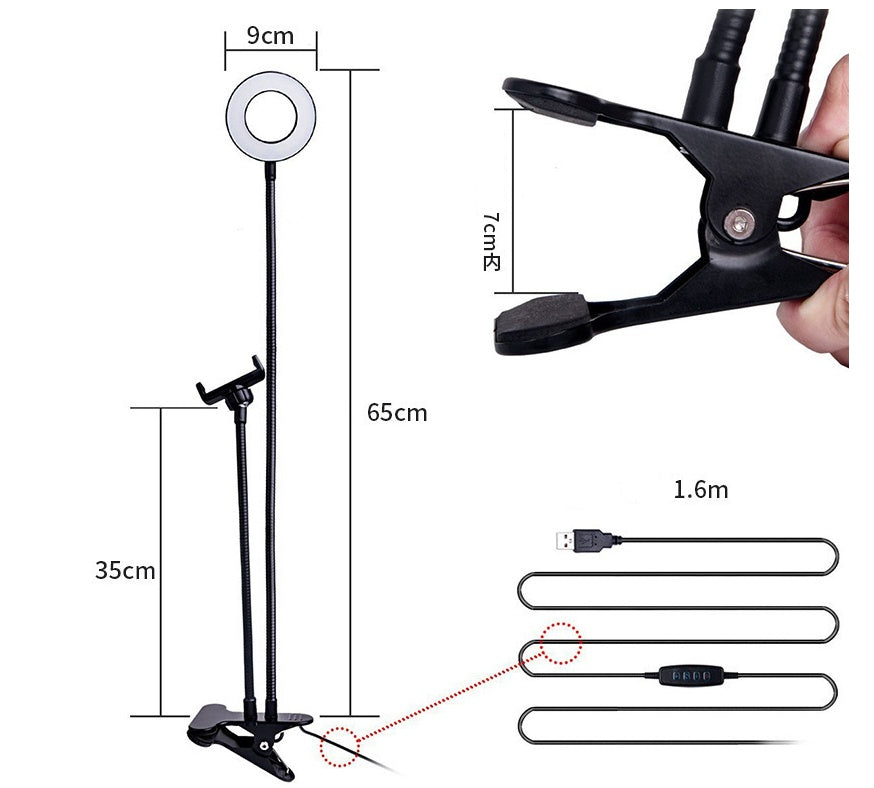 LED Selfie Ring Light with Desk Clamp & Phone Holder - product image 2