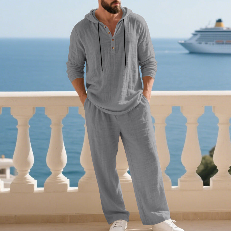 Men's Hooded Long-Sleeve Top & Pants Set - image 10
