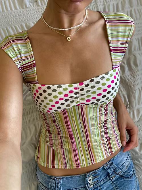 Women's Striped & Plaid Zip Tank Top - product image 7