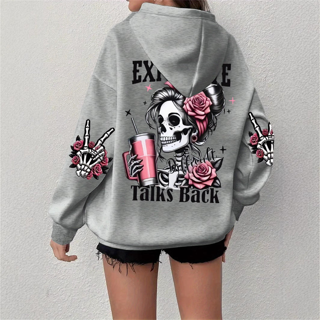 Retro Skull Graphic Long-Sleeve Sweatshirt - product image 6