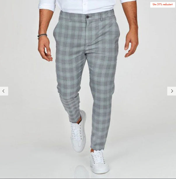 Men's Plaid Print Casual Pants – Loose Fit, Lightweight - product image 9