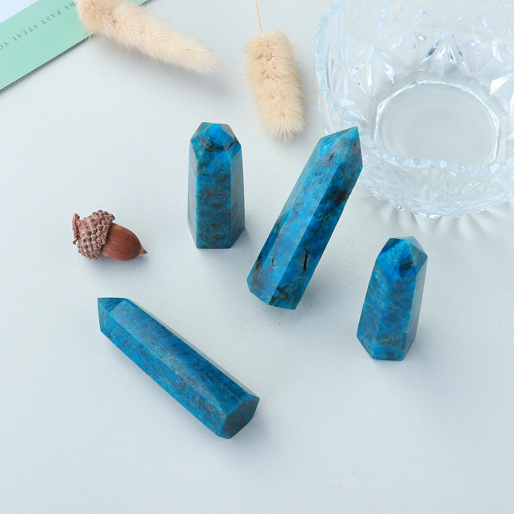 Blue Apatite Hexagonal Crystal Tower - product image 1