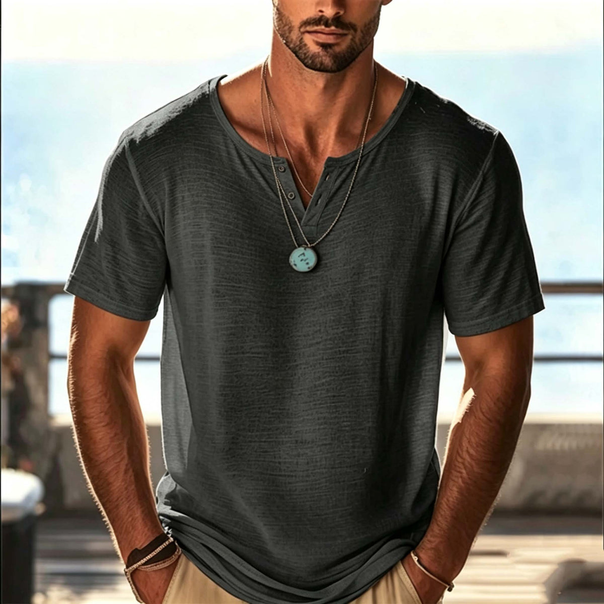 Men's Relaxed Fit Solid Color Short Sleeve T-Shirt - product image 7