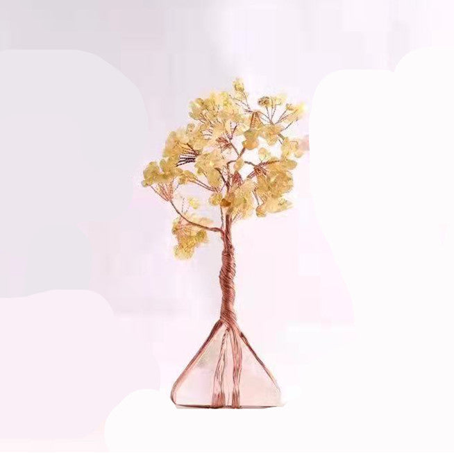 Natural Crystal Lucky Fortune Tree with Amethyst Pyramid Base - product image 5