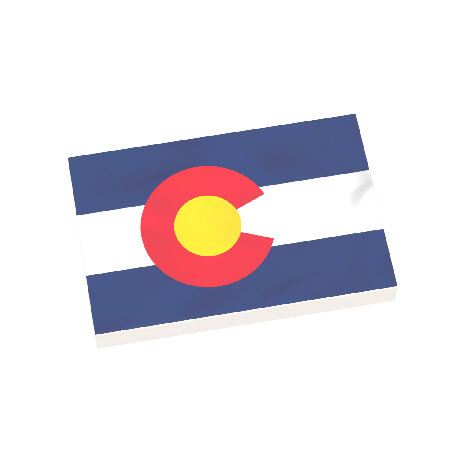 Colorado State Flag - Minifig Scale - Custom Printed - 2x3 Tile Made using LEGO® Parts