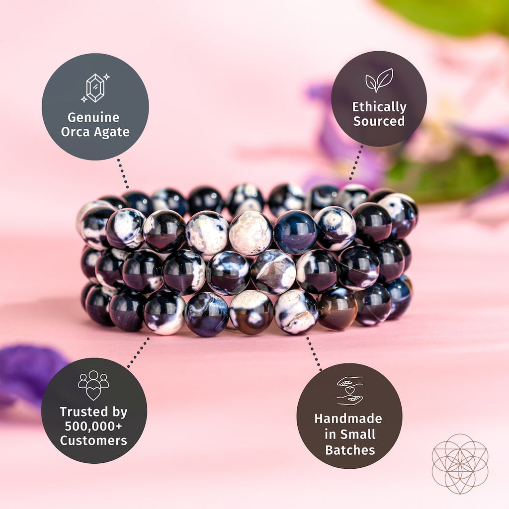 Orca Agate Stone Bracelet