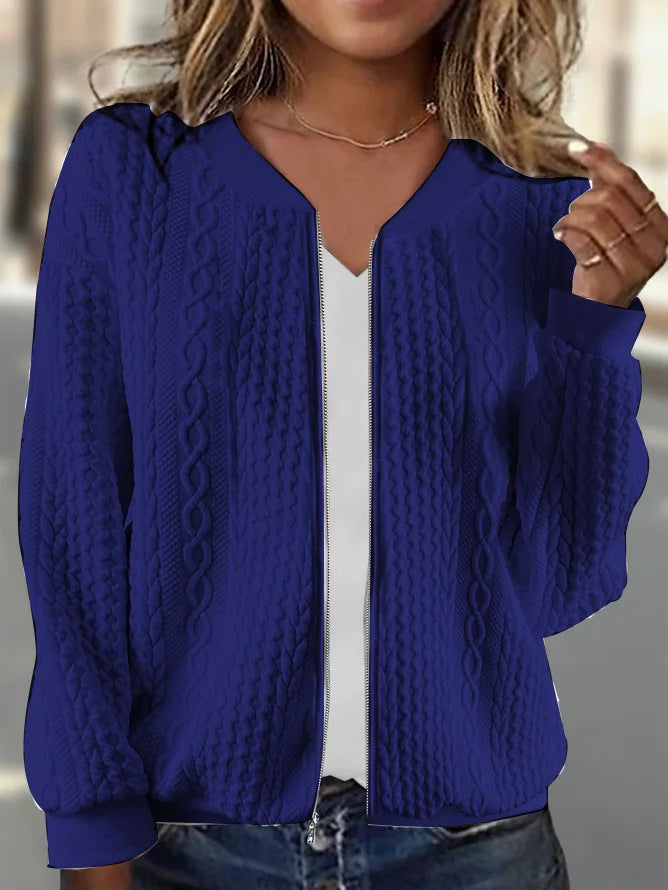Long-Sleeve Casual Jacket - Black, White & Blue - image 2