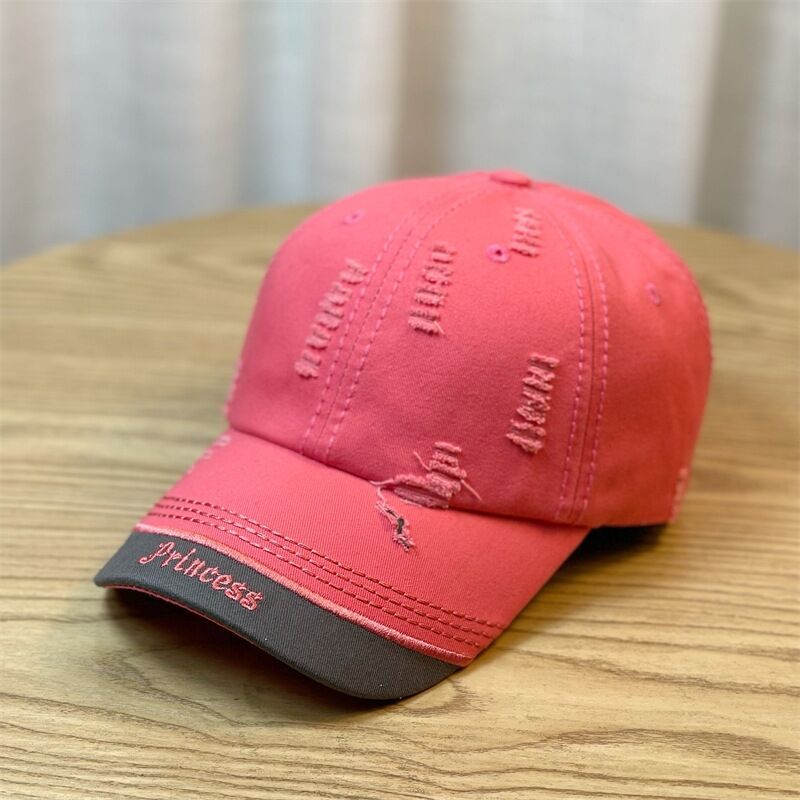 Distressed Embroidered-Letter Baseball Cap - image 11