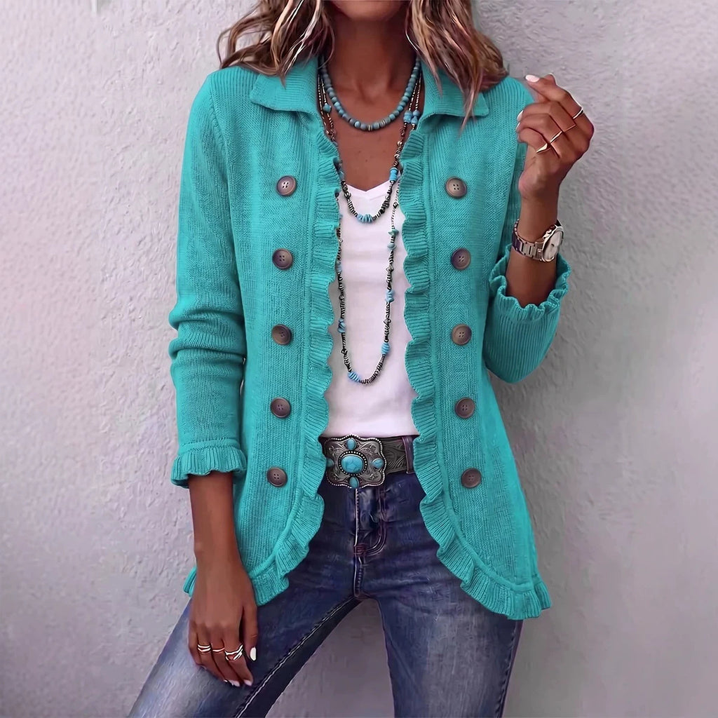 Women's Ruffled Knit Cardigan Sweater - product image 8
