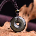 Obsidian U-Shaped Pendant Necklace - product image 5