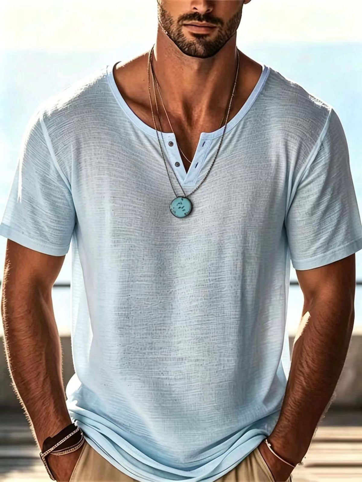 Men's Relaxed Fit Solid Color Short Sleeve T-Shirt - product image 4