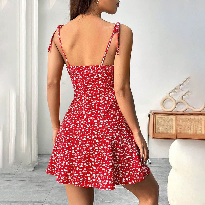 Women's Floral Print A-Line Dress - view 3