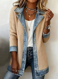 Women's Denim Patchwork Button-Down Jacket - view 4
