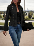 Women's Double-Breasted Long-Sleeve Jacket