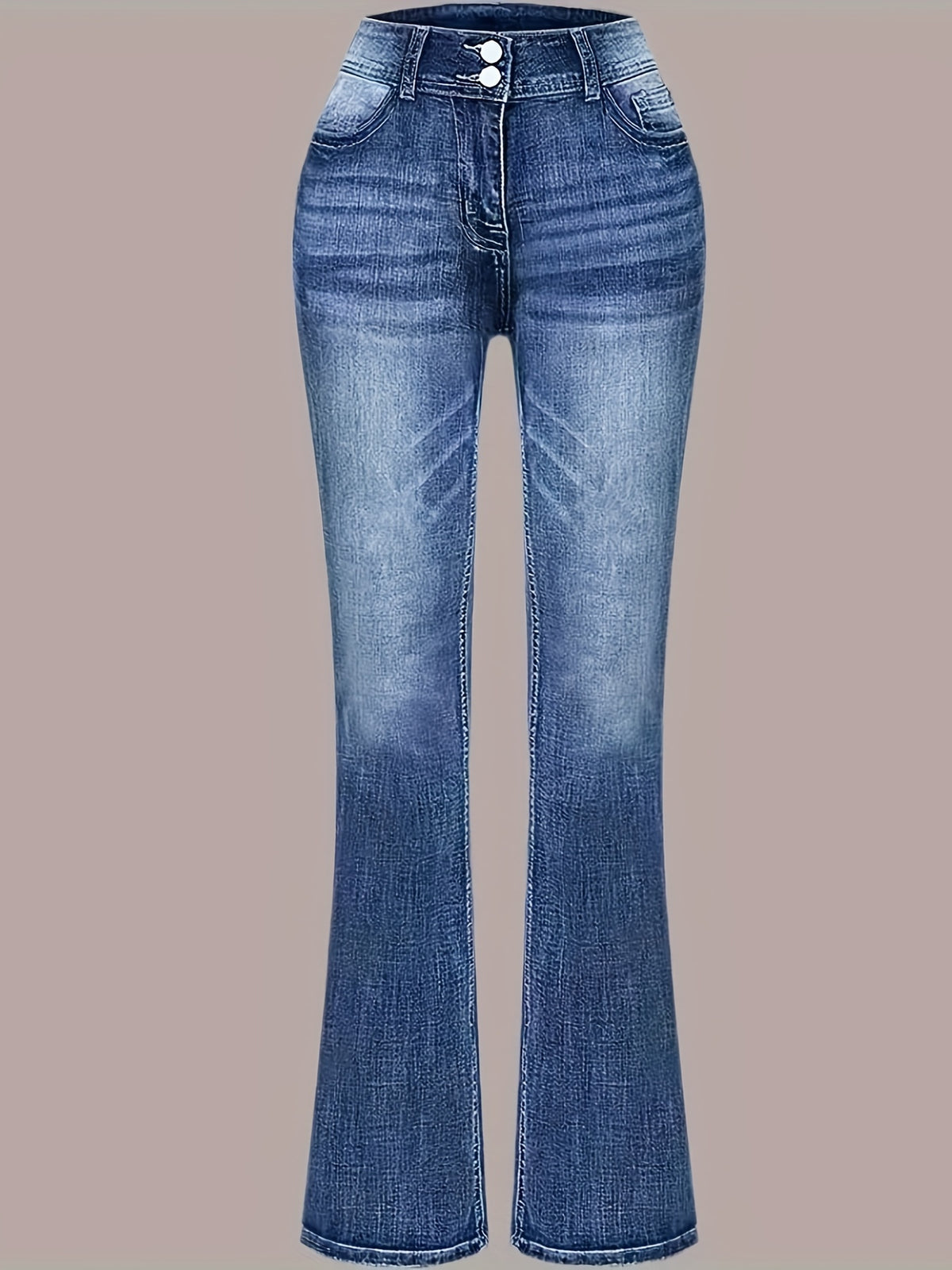 Women's Embroidered Stretch Bell-Bottom Jeans - view 6