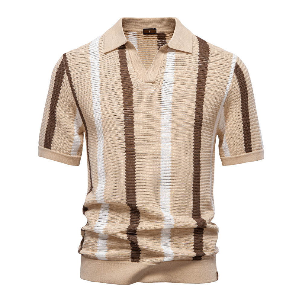 Men's Striped Knit Polo Shirt - product image 8