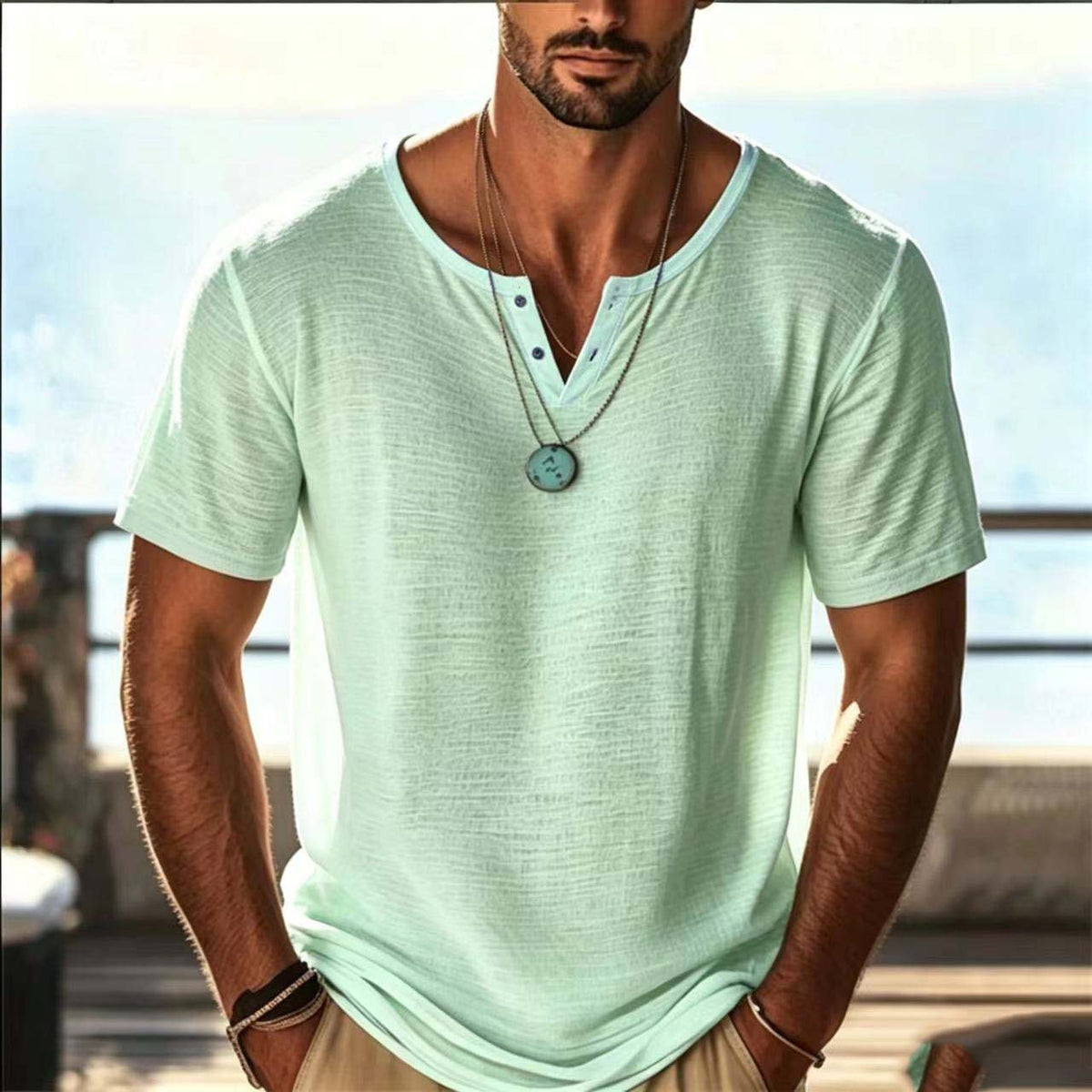 Men's Relaxed Fit Solid Color Short Sleeve T-Shirt - product image 8