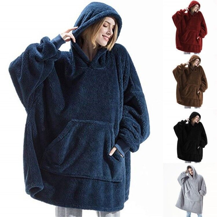 Oversized Wearable Blanket Hoodie – Double-Sided Fleece Sweatshirt - product image 1