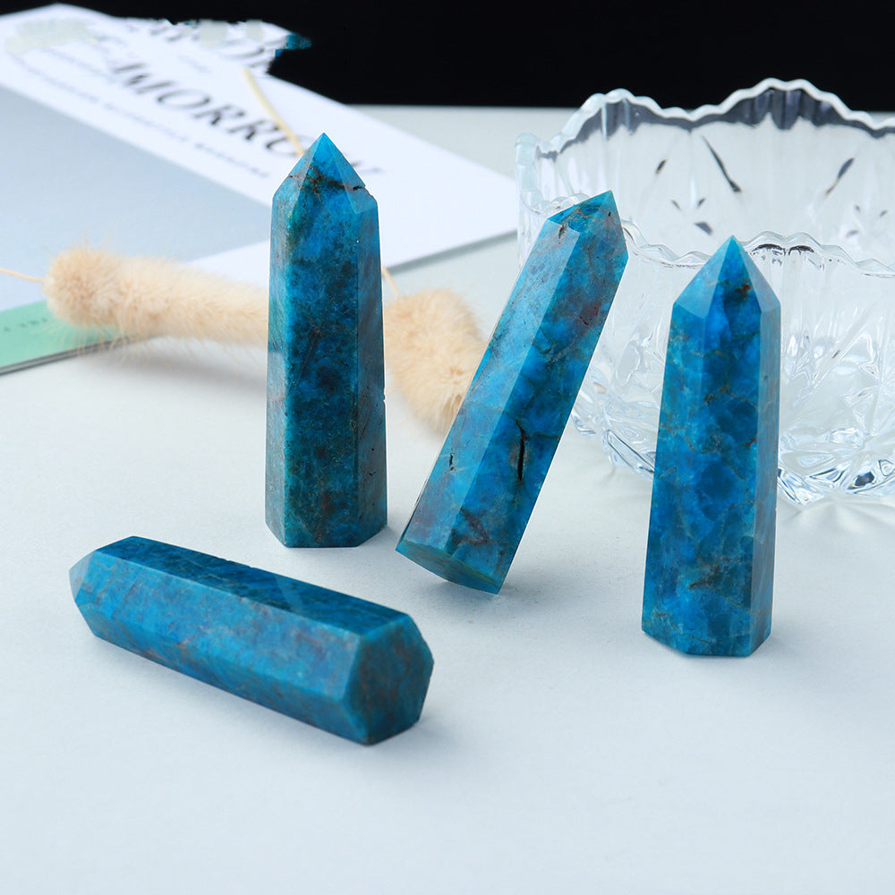 Blue Apatite Hexagonal Crystal Tower - product image 2
