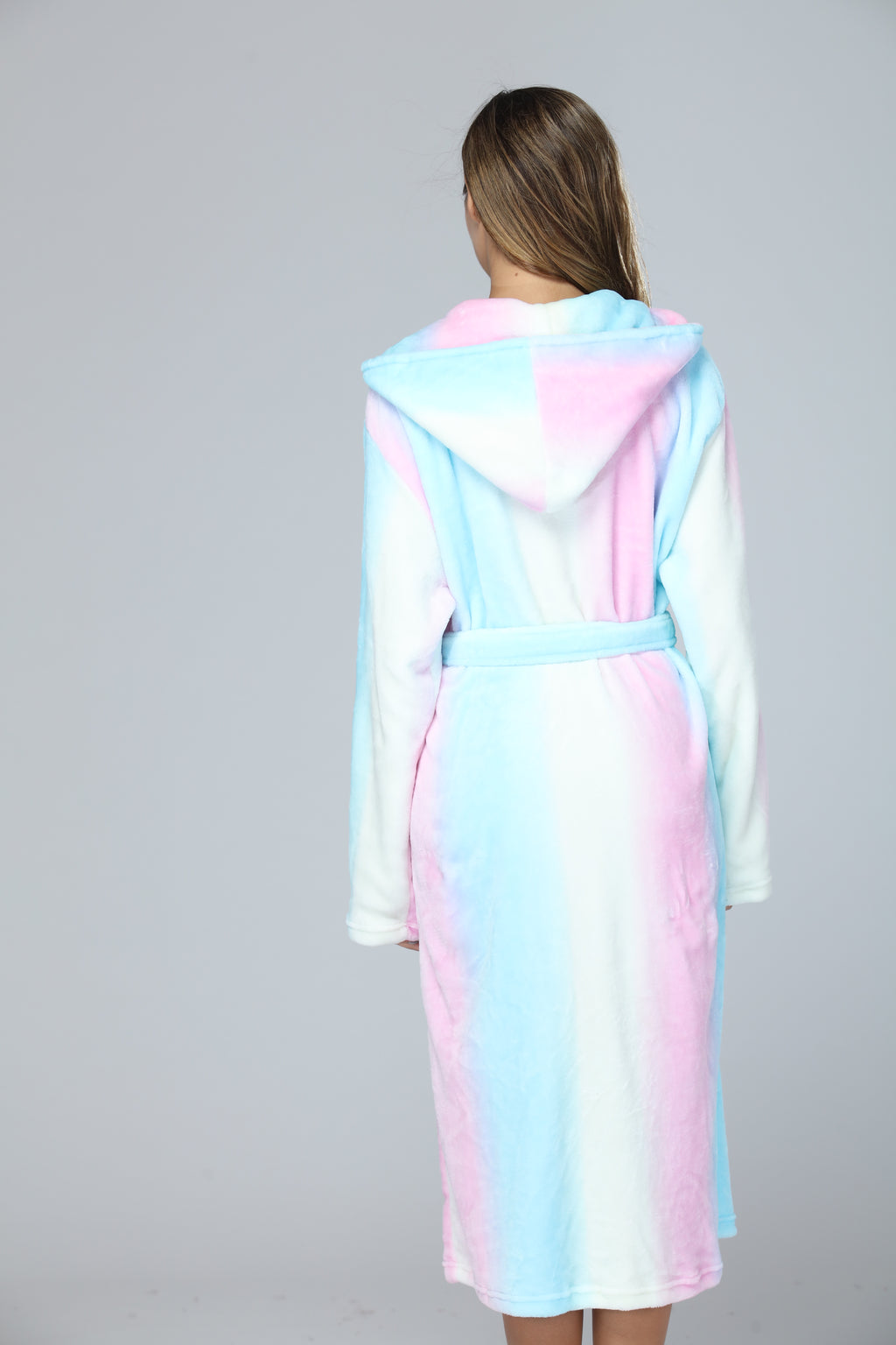 RONGTAI Women's Long Hooded Fleece Bathrobe - view 2