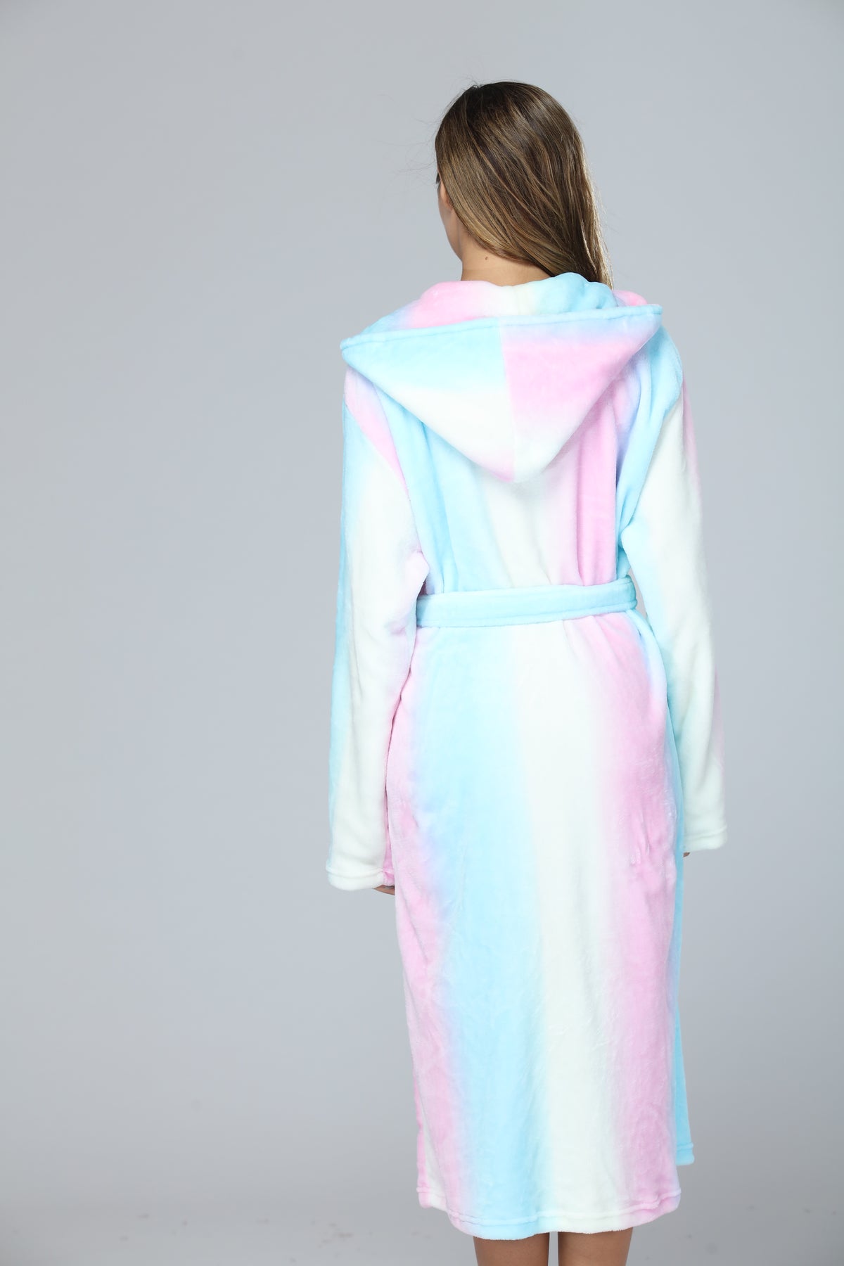 RONGTAI Women's Long Hooded Fleece Bathrobe - view 2