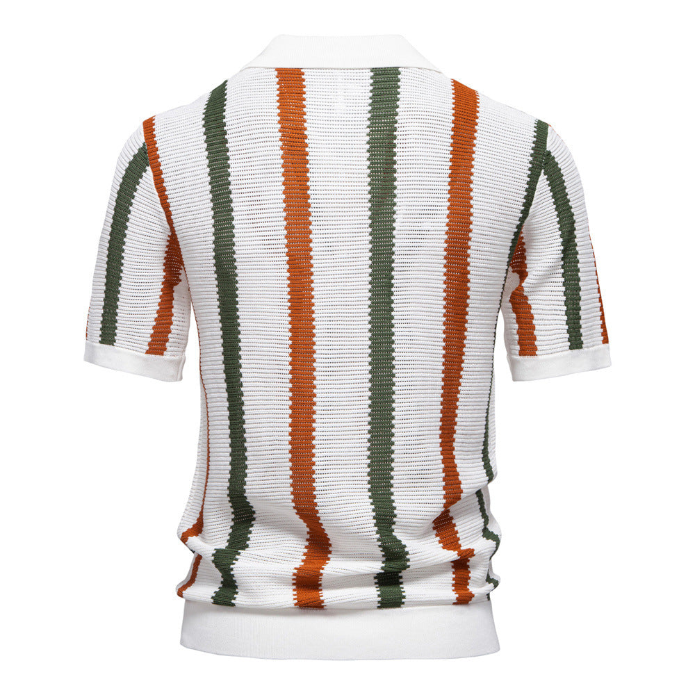 Men's Striped Knit Polo Shirt - product image 2