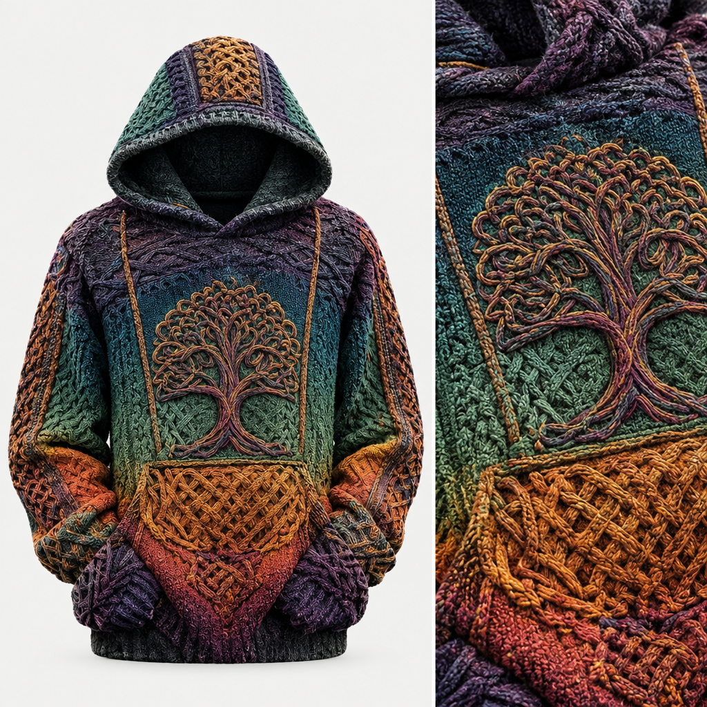 Close-up of the graphic print and fabric