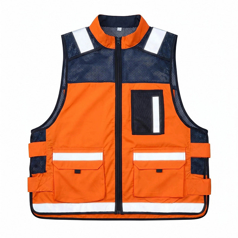 Men's Orange Reflective Workwear Vest - view 2