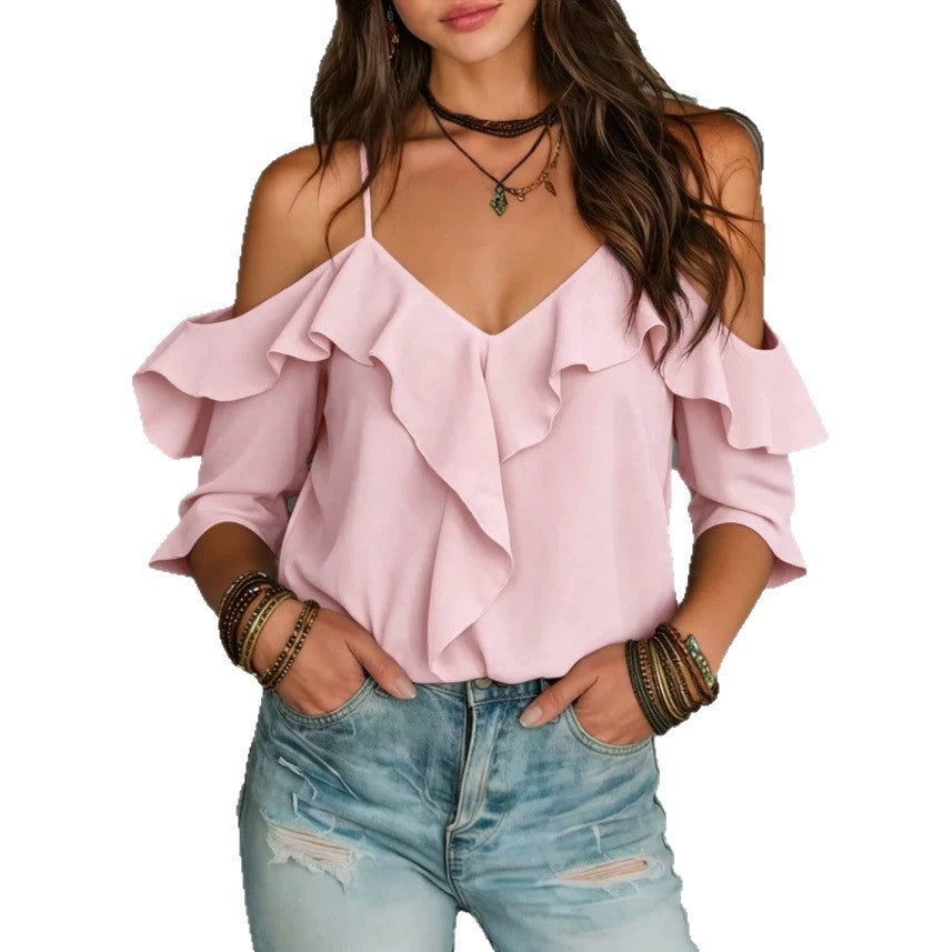 Women's Off-Shoulder Chiffon Blouse - product image 4