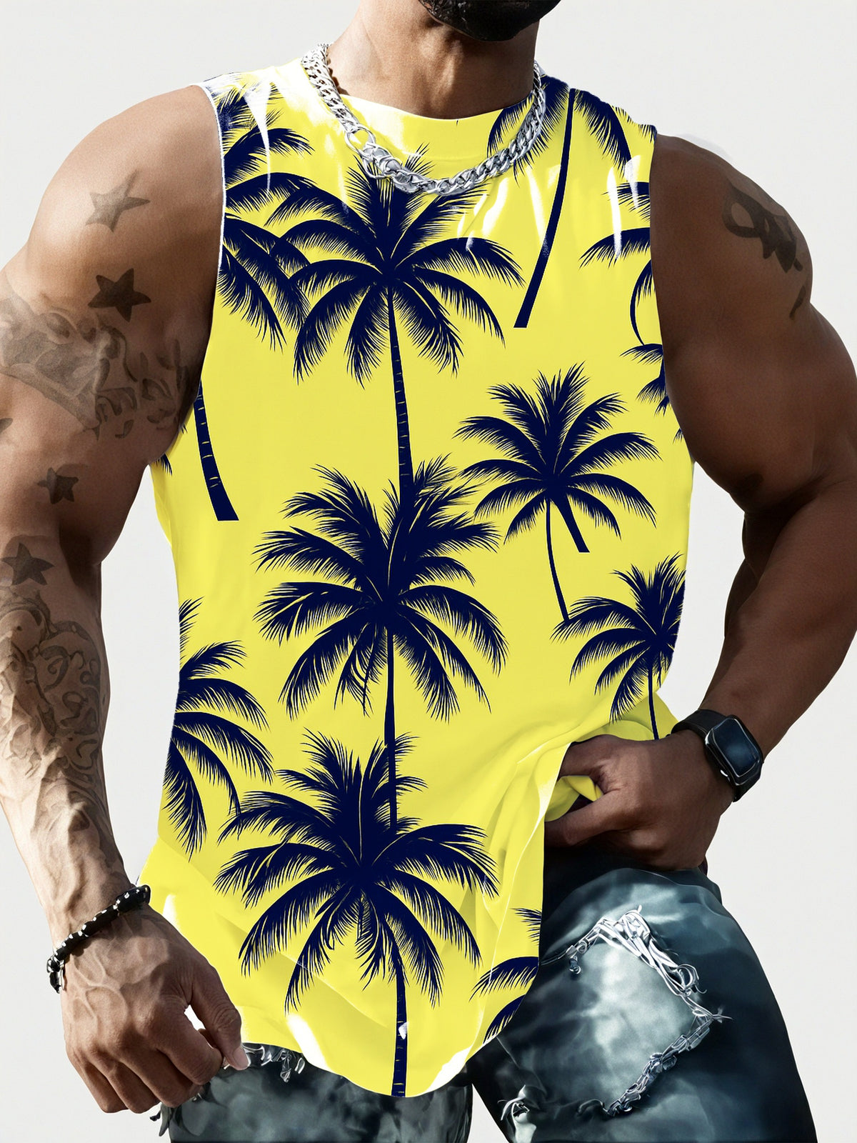 Printed Polyester Vest Top - S-2XL - image 2