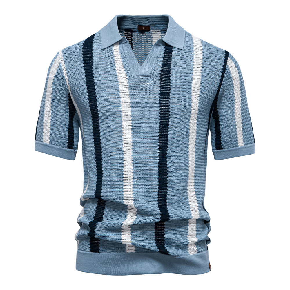 Men's Striped Knit Polo Shirt - product image 9