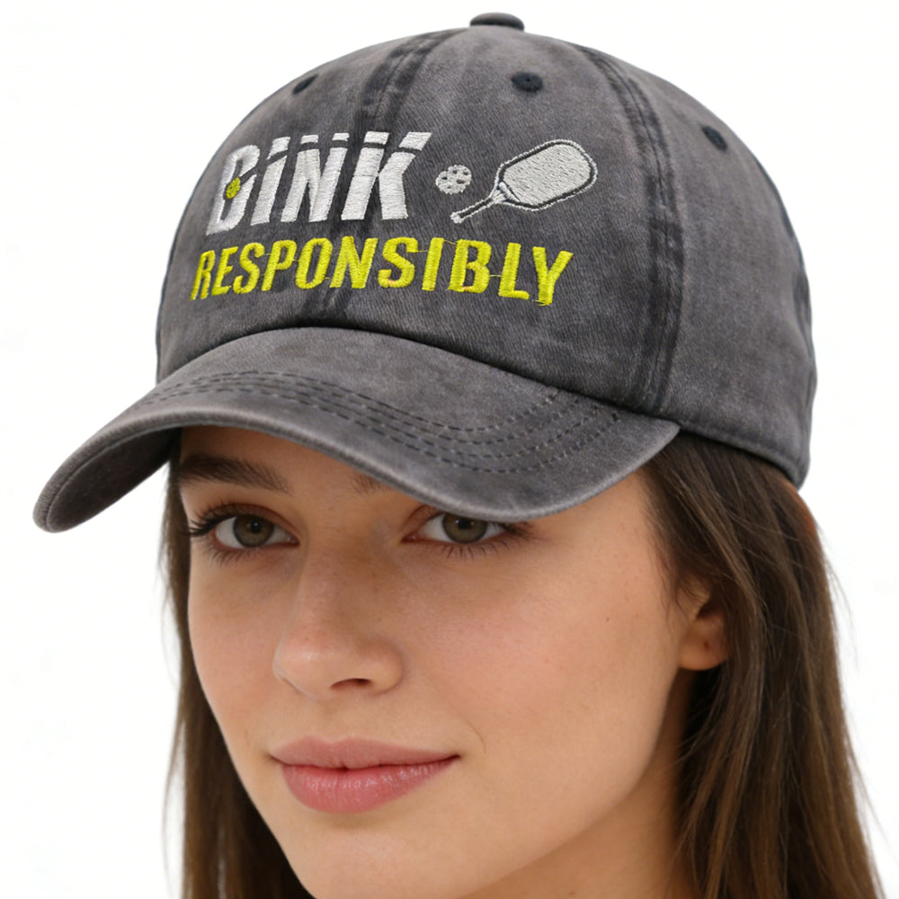 Embroidered pickleball baseball cap