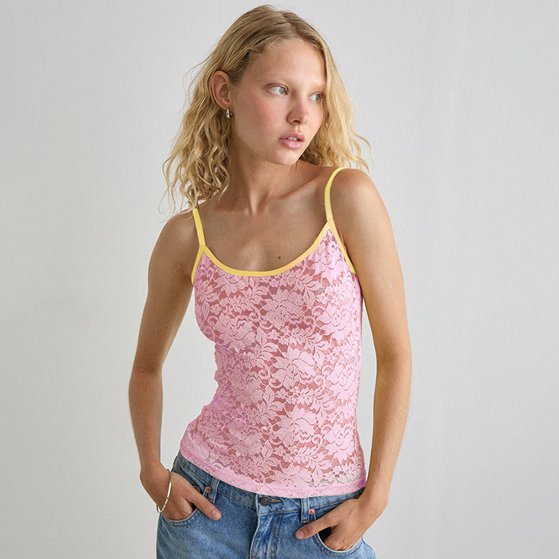 Women's Lace Color-Block Camisole Top - product image 4