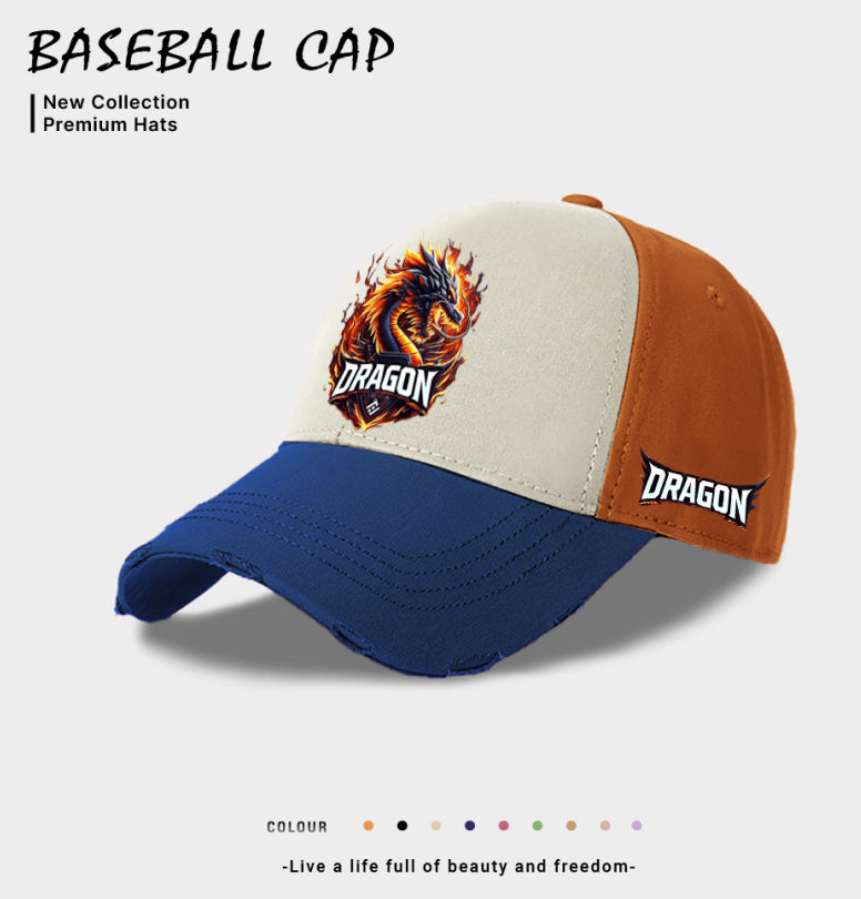 Men's Polyester Baseball Cap - Beige, Black & Blue - image 2