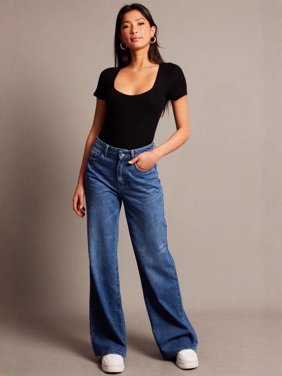 Women's Retro Washed Wide-Leg Jeans – High-Waist Loose Fit - product image 8