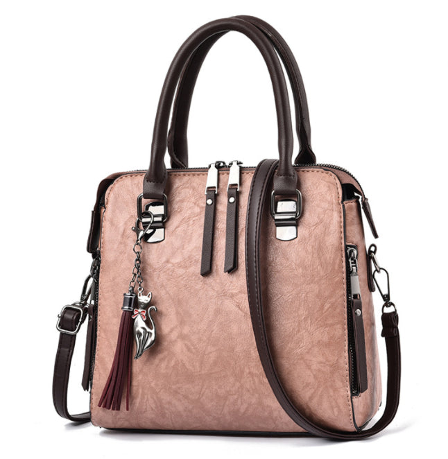 Women's Tassel Top-Handle Bag – PU Leather Shoulder Bag with Zipper - product image 8