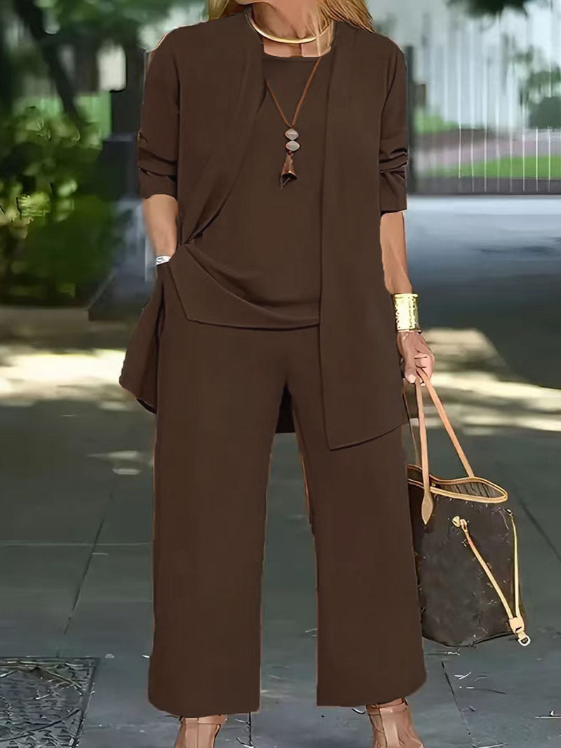 Women's 3-Piece Casual Set: Cardigan, Tank Top & Wide-Leg Pants - product image 8